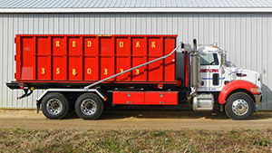 Roll-Off Trash Dumpster on Truck